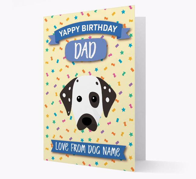 Personalized Card 'Yappy Birthday Dad' with {breedCommonName} Icon